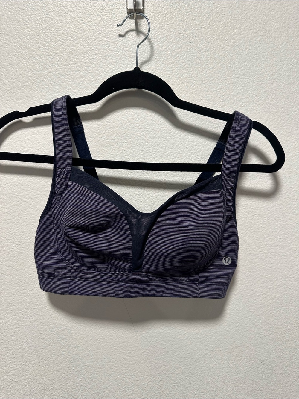 lululemon athletica Striped Deep Purple Supportive Sports Bra